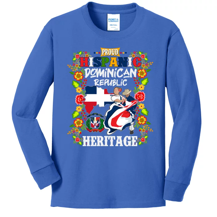 Proud Hispanic Dominican Republic Heritage Kids Long Sleeve Shirt