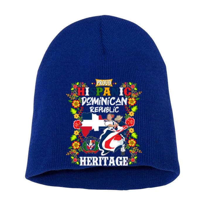 Proud Hispanic Dominican Republic Heritage Short Acrylic Beanie