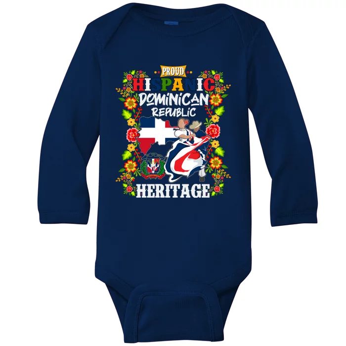 Proud Hispanic Dominican Republic Heritage Baby Long Sleeve Bodysuit