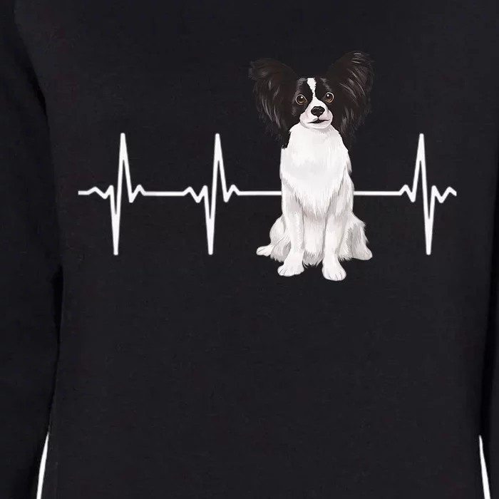 Papillon Heartbeat Dog Lover Womens California Wash Sweatshirt