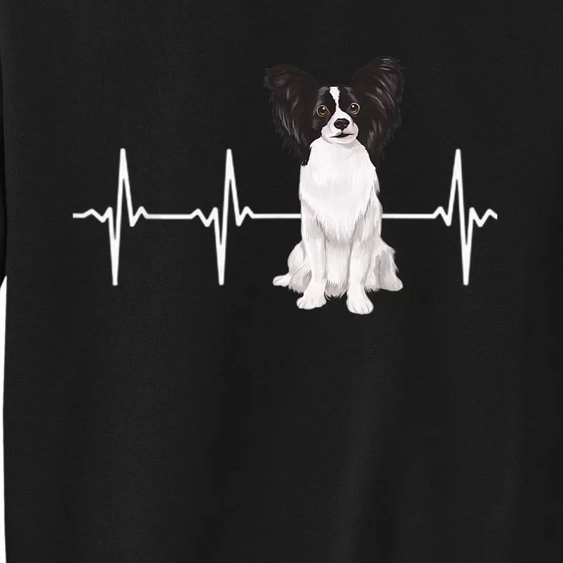 Papillon Heartbeat Dog Lover Tall Sweatshirt