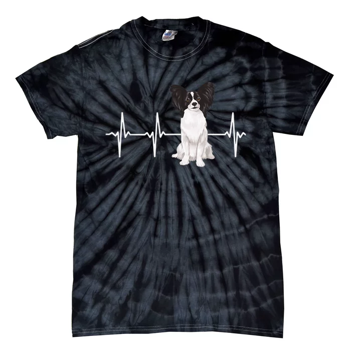 Papillon Heartbeat Dog Lover Tie-Dye T-Shirt