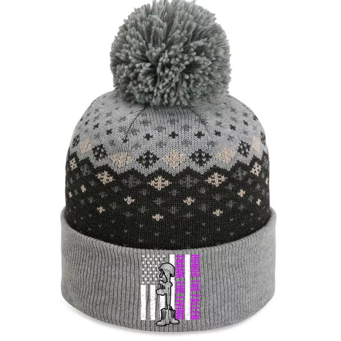 Purple Heart Day Military Honor The Fallen Thank The Living Meaningful Gift The Baniff Cuffed Pom Beanie