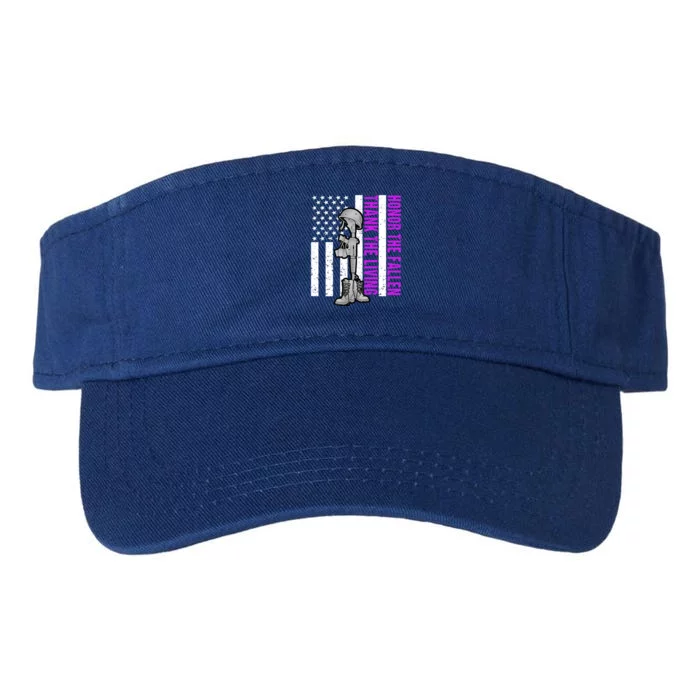 Purple Heart Day Military Honor The Fallen Thank The Living Meaningful Gift Valucap Bio-Washed Visor