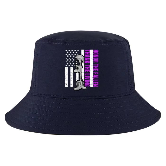 Purple Heart Day Military Honor The Fallen Thank The Living Meaningful Gift Cool Comfort Performance Bucket Hat