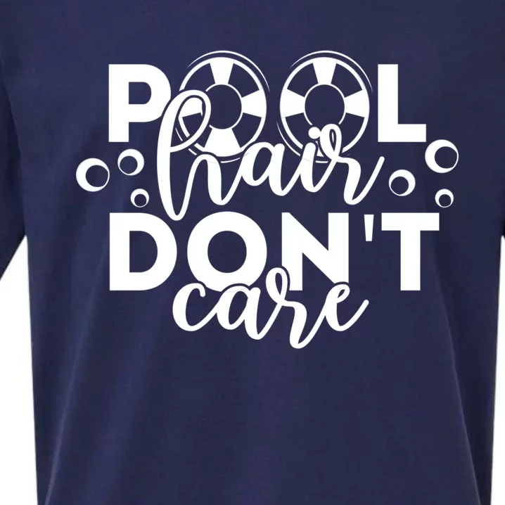 Pool Hair Dont Care Funny Pool Party Gift Sueded Cloud Jersey T-Shirt