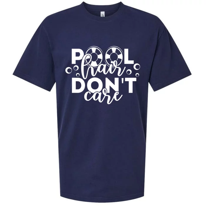 Pool Hair Dont Care Funny Pool Party Gift Sueded Cloud Jersey T-Shirt