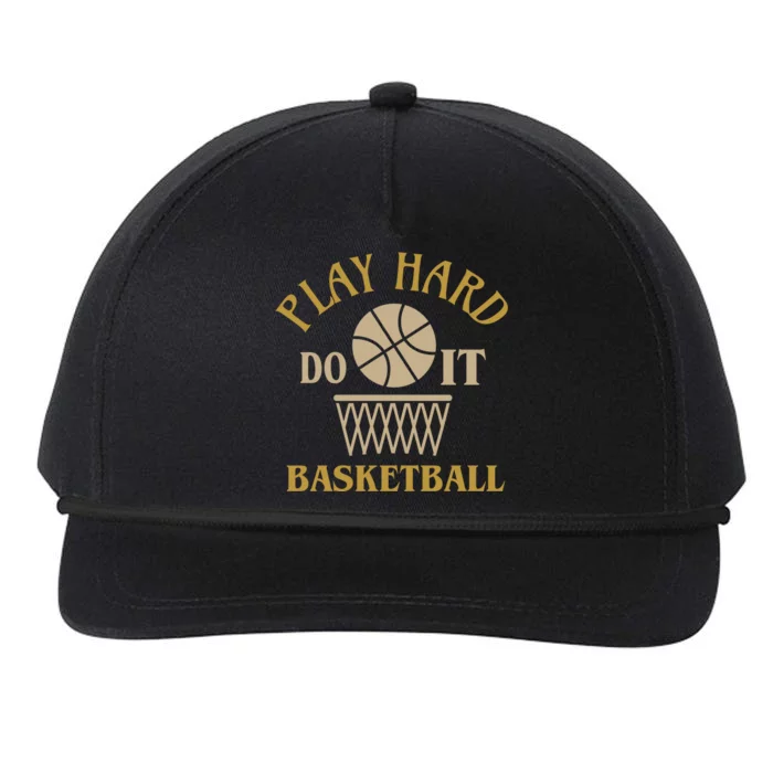 Play Hard Do It Basketball Snapback Five-Panel Rope Hat