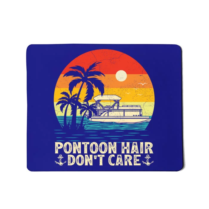 Pontoon Hair Dont Care Vintage Sunset Pontoon Boat Captain Great Gift Mousepad