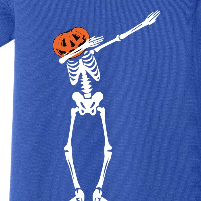 Pumpkin Head Dab Skeleton Halloween Gift Baby Bodysuit