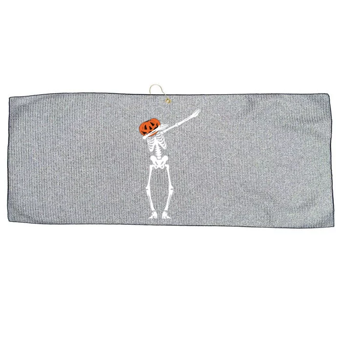 Pumpkin Head Dab Skeleton Halloween Gift Large Microfiber Waffle Golf Towel