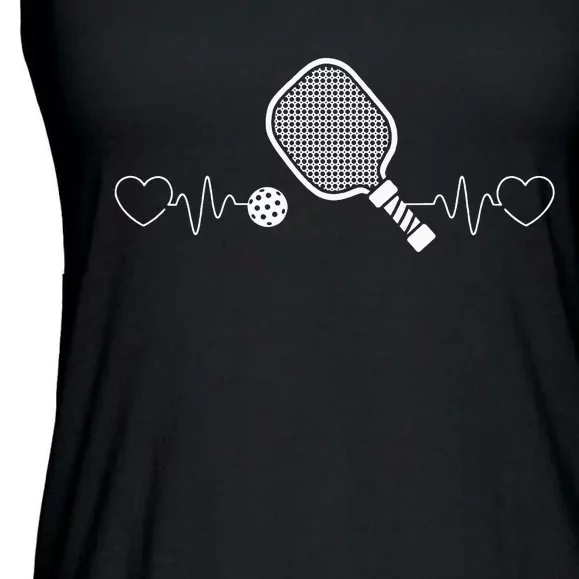 Pickleball Heartbeat Design for a I Love Pickleball Ladies Essential Flowy Tank