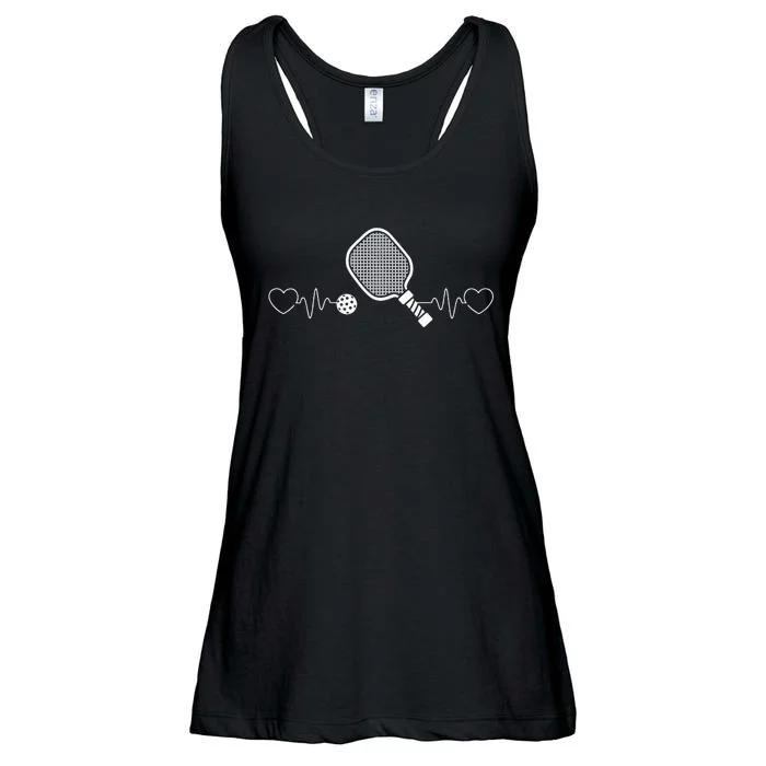 Pickleball Heartbeat Design for a I Love Pickleball Ladies Essential Flowy Tank