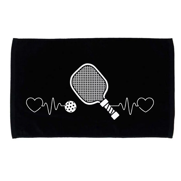 Pickleball Heartbeat Design for a I Love Pickleball Microfiber Hand Towel