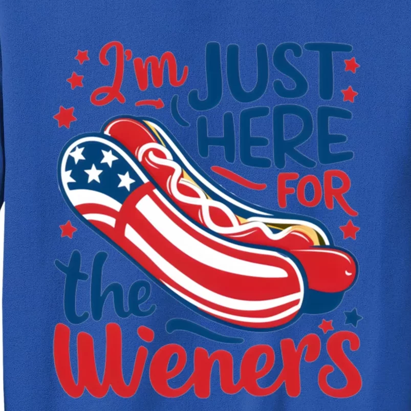 Patriotic Hot Dog IM Just Here For The Wieners Great Gift Sweatshirt