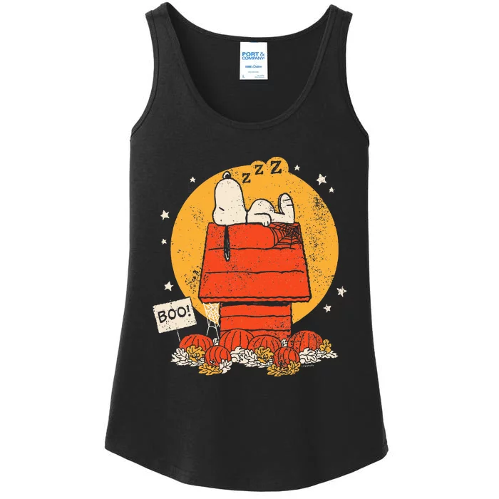 Peanuts Halloween Doghouse Boo Pumpkins Ladies Essential Tank