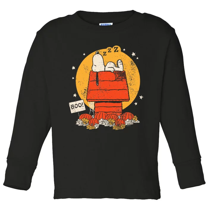 Peanuts Halloween Doghouse Boo Pumpkins Toddler Long Sleeve Shirt