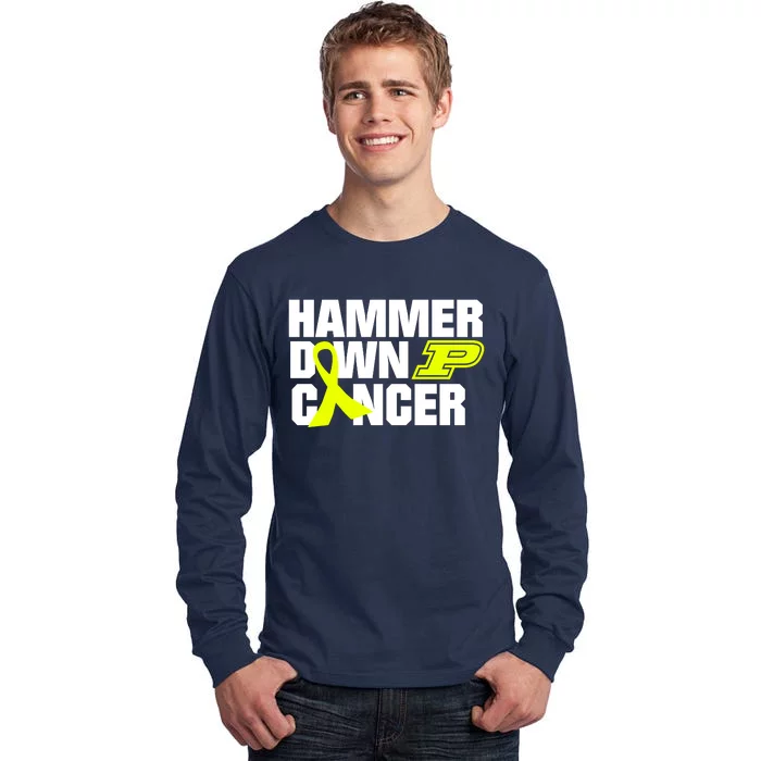 Purdue Hammer Down Cancer Tall Long Sleeve T-Shirt