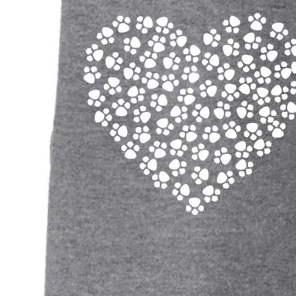 Pawprint Heart Dog Lover Doggie 3-End Fleece Hoodie