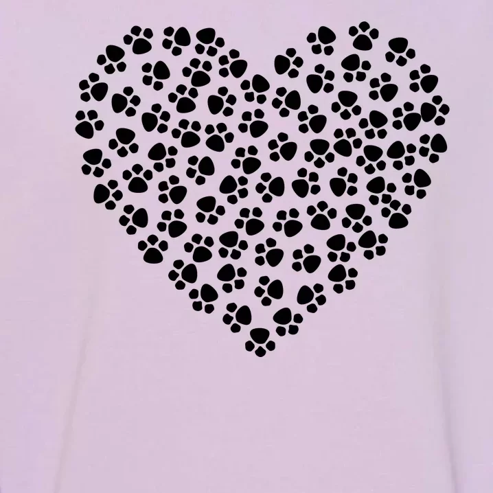 Pawprint Heart Dog Lover Garment-Dyed Sweatshirt