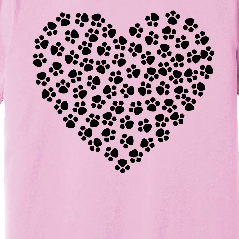 Pawprint Heart Dog Lover Premium T-Shirt