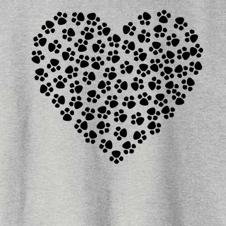 Pawprint Heart Dog Lover Women's Crop Top Tee