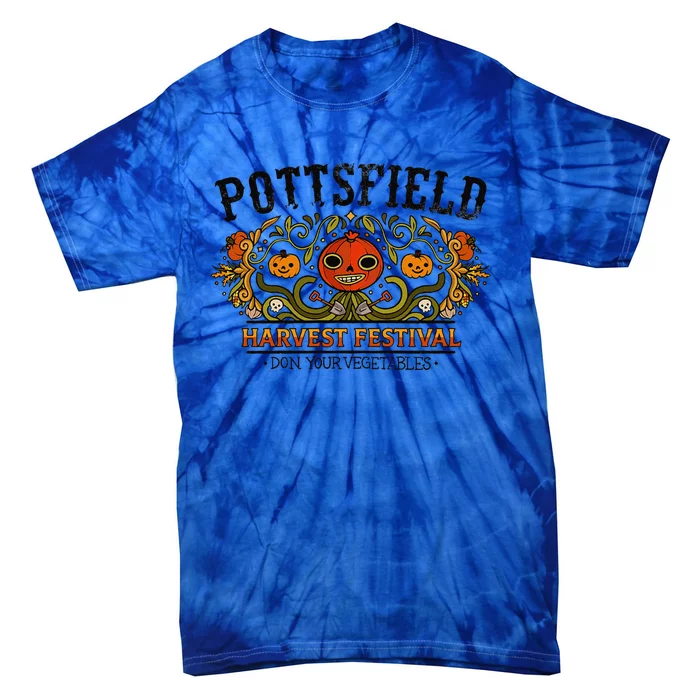 Pottsfield Harvest Festival Dark Spooky Pumpkin Halloween Funny Tie-Dye T-Shirt