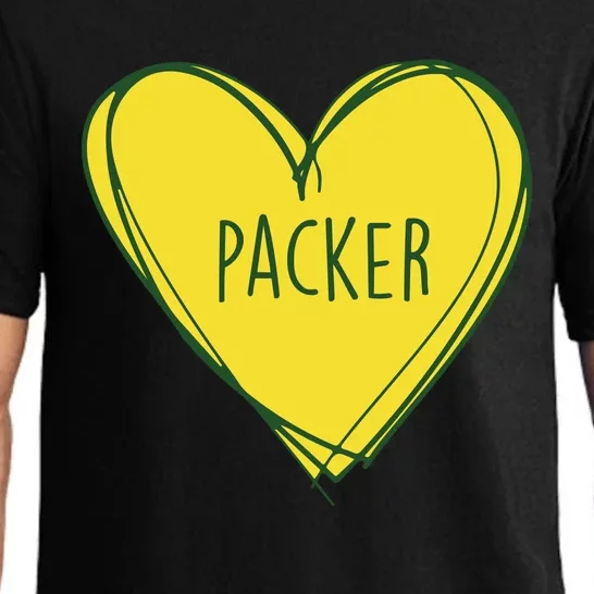 Packers Heart Football Team Touchdown Pajama Set