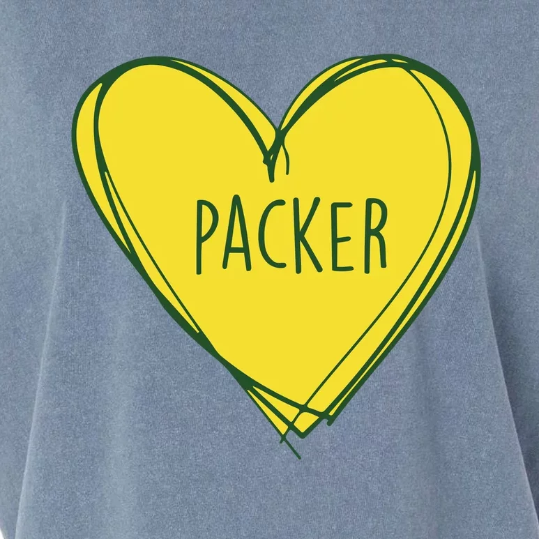 Packers Heart Football Team Touchdown Garment-Dyed Women's Muscle Tee