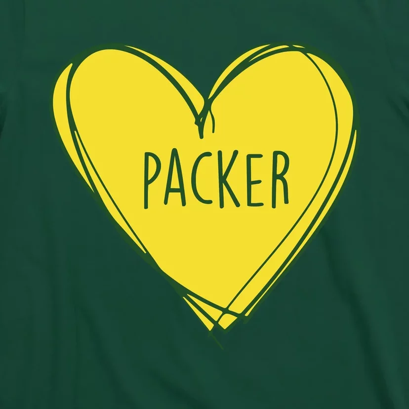 Packers Heart Football Team Touchdown T-Shirt