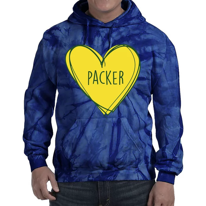 Packers Heart Football Team Touchdown Tie Dye Hoodie