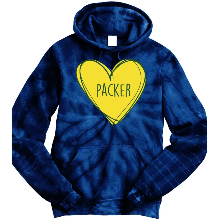 Packers Heart Football Team Touchdown Tie Dye Hoodie