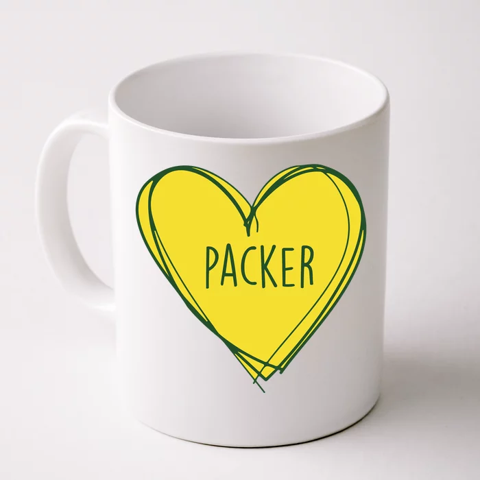 Packers Heart Football Team Touchdown Front & Back Coffee Mug