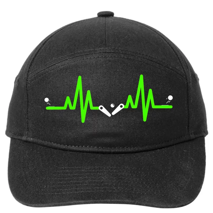 Pinball Heartbeat Flipper ECG Pulse Line 7-Panel Snapback Hat