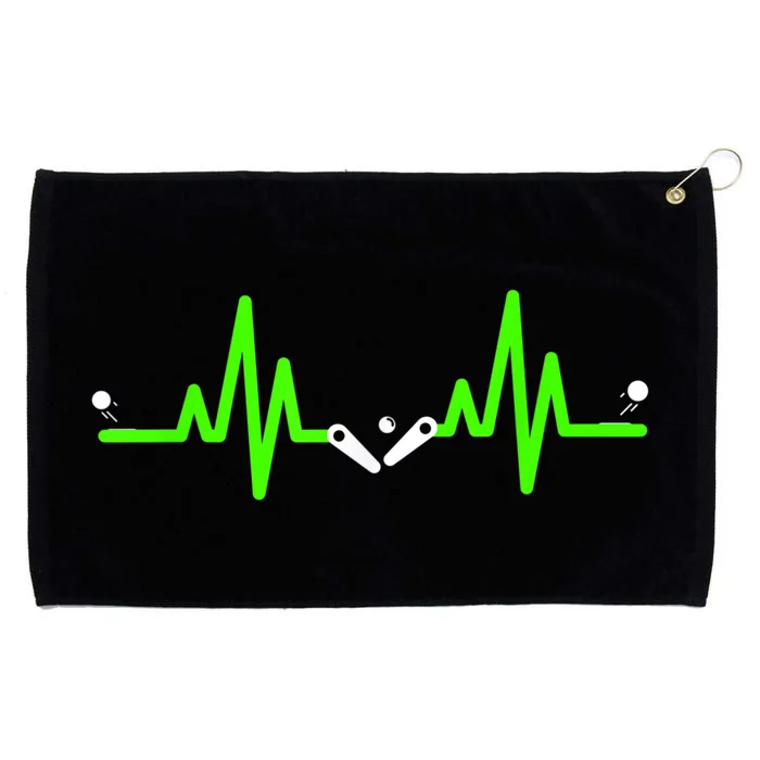 Pinball Heartbeat Flipper ECG Pulse Line Grommeted Golf Towel