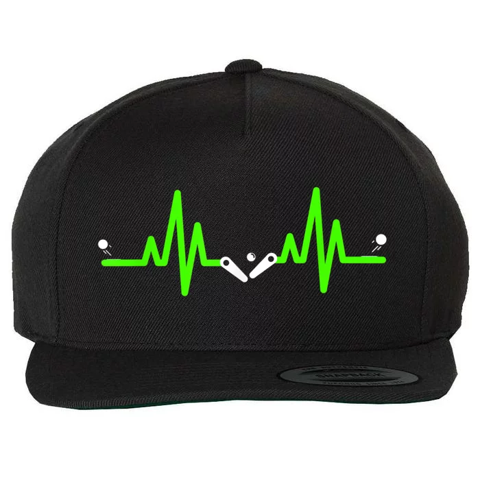 Pinball Heartbeat Flipper ECG Pulse Line Wool Snapback Cap