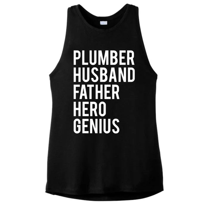 Plumber Husband Father Hero Genius Cool Plumbing Dad Gift Ladies Tri-Blend Wicking Tank