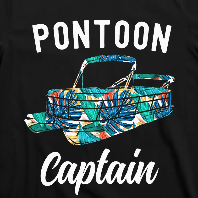 Pontoon Hawaiian Funny Pontoon Boat Captain T-Shirt