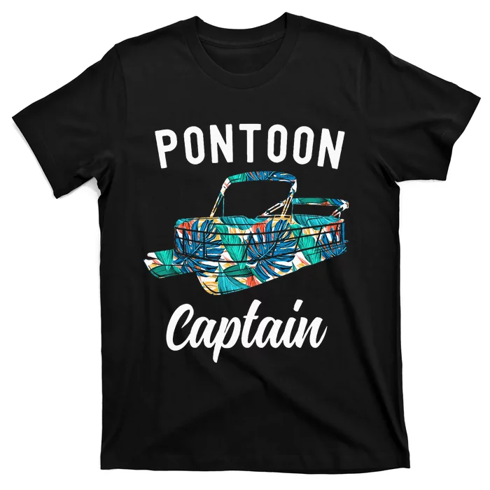 Pontoon Hawaiian Funny Pontoon Boat Captain T-Shirt