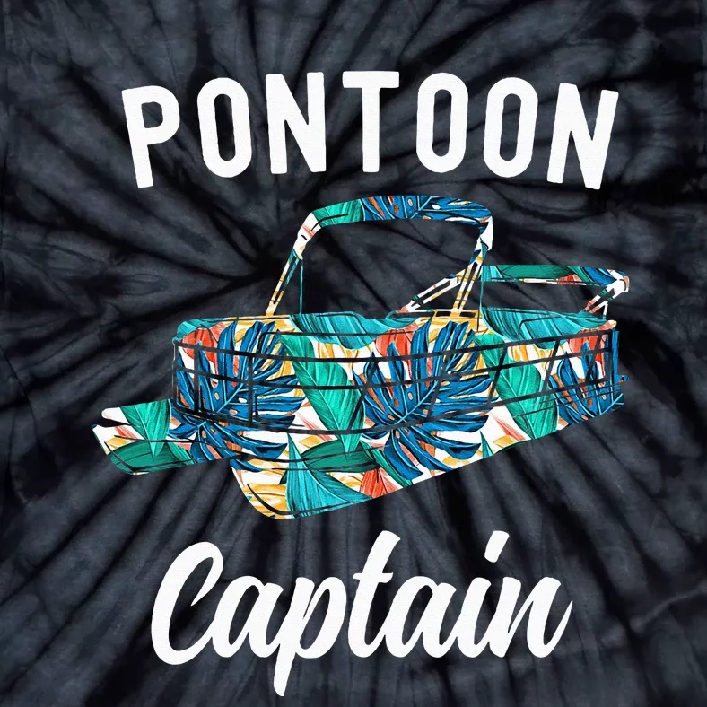 Pontoon Hawaiian Funny Pontoon Boat Captain Tie-Dye T-Shirt