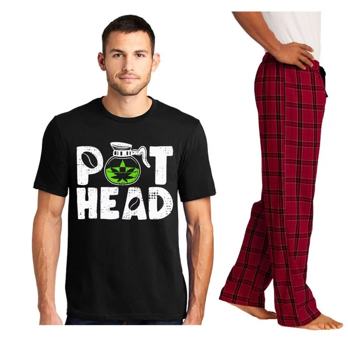 Pot Head Funny Coffee 420 Weed Lover Cannabis Marijuana Pajama Set