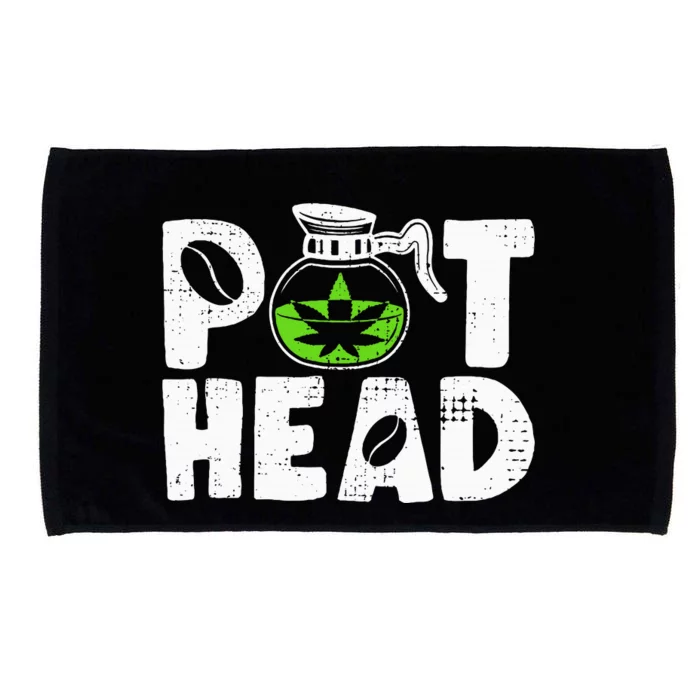 Pot Head Funny Coffee 420 Weed Lover Cannabis Marijuana Microfiber Hand Towel