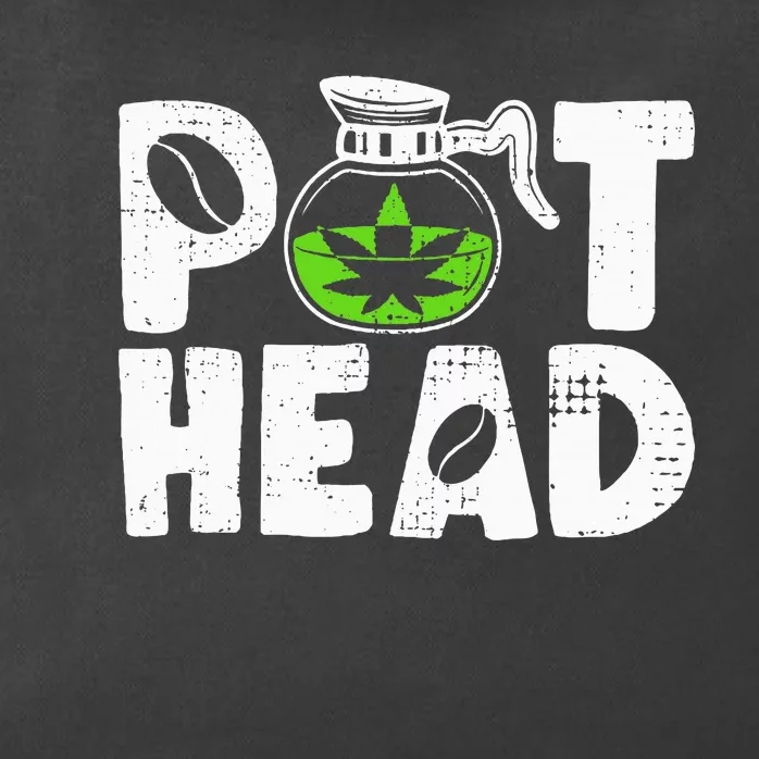 Pot Head Funny Coffee 420 Weed Lover Cannabis Marijuana Zip Tote Bag