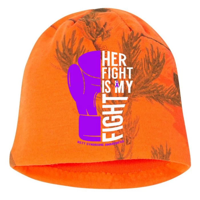 purple Her Fight is My Fight Rett Syndrome Awareness Kati - Camo Knit Beanie