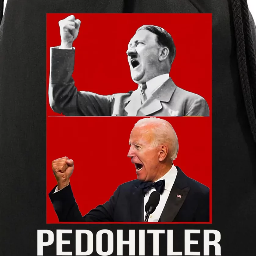 Pedo Hitler Funny Joe Biden Drawstring Bag