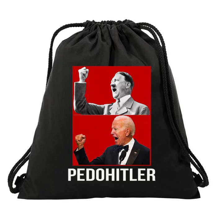 Pedo Hitler Funny Joe Biden Drawstring Bag