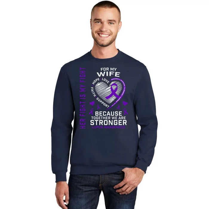 Purple Her Fight Wife Lupus Awareness Month Graphic Products Sweatshirt