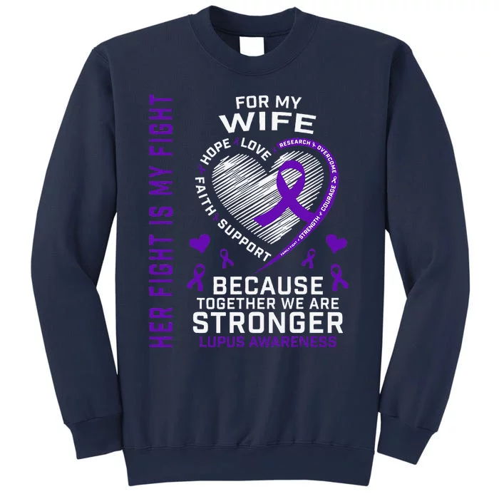 Purple Her Fight Wife Lupus Awareness Month Graphic Products Sweatshirt