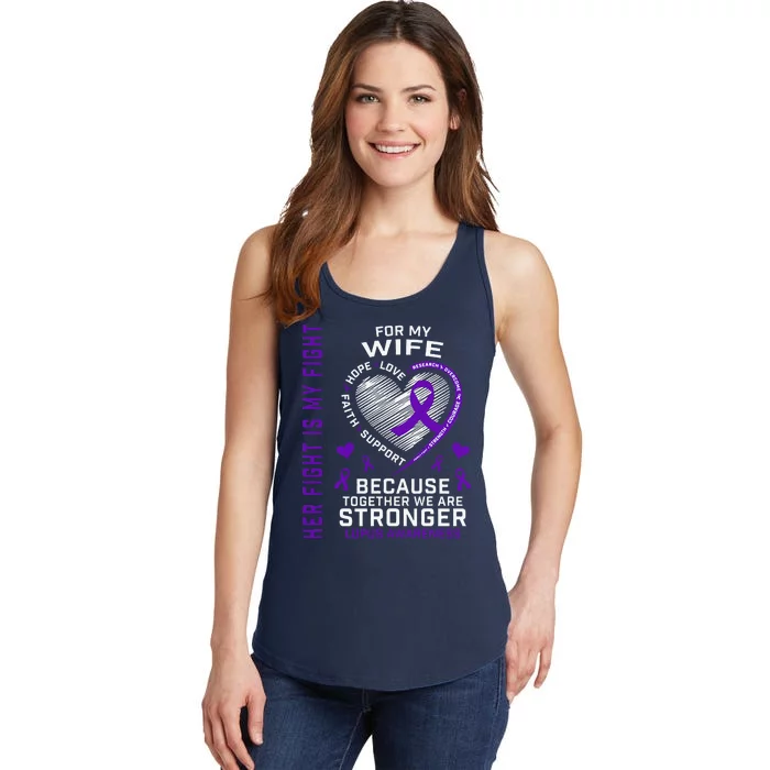 Purple Her Fight Wife Lupus Awareness Month Graphic Products Ladies Essential Tank