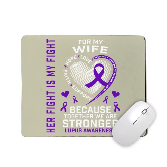 Purple Her Fight Wife Lupus Awareness Month Graphic Products Mousepad